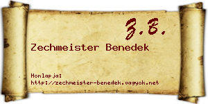 Zechmeister Benedek névjegykártya